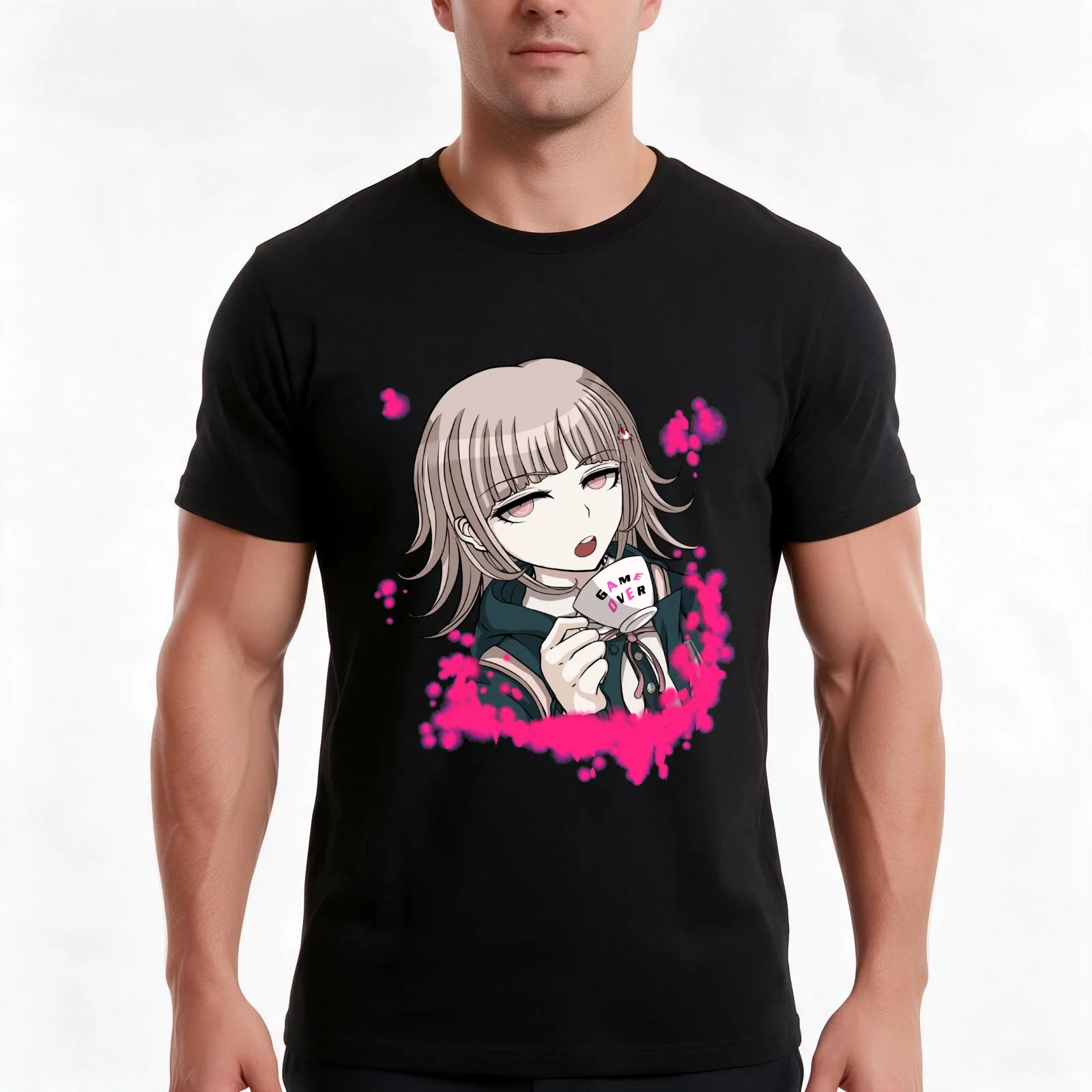 GAME OVER // Chiaki Nanami T-Shirt, Vintage Retro Graphic Tee, Unisex Summer Casual Streetwear Top