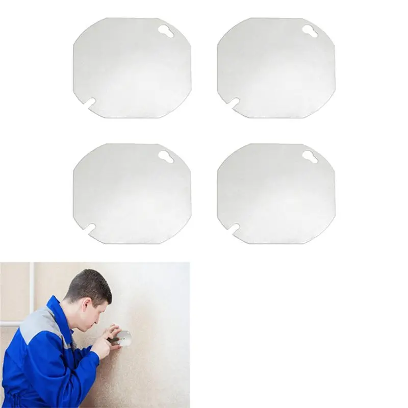 2026 New 12Pcs Octagon Electrical Box Cover,Metal Junction Box Covers, Blank Flat Outlet Box Cover For 4 Inch Octagonal Box