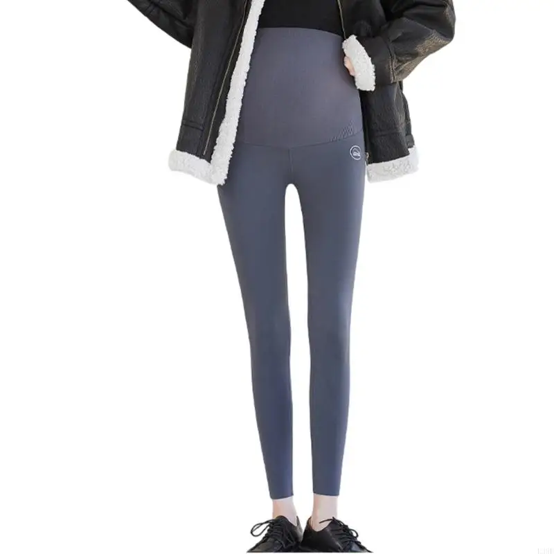 

L38E Брюки для тренировок для беременных с высоким эластичным поясом из нейлоновой ткани, удобные брюки для тренировок и фитнеса