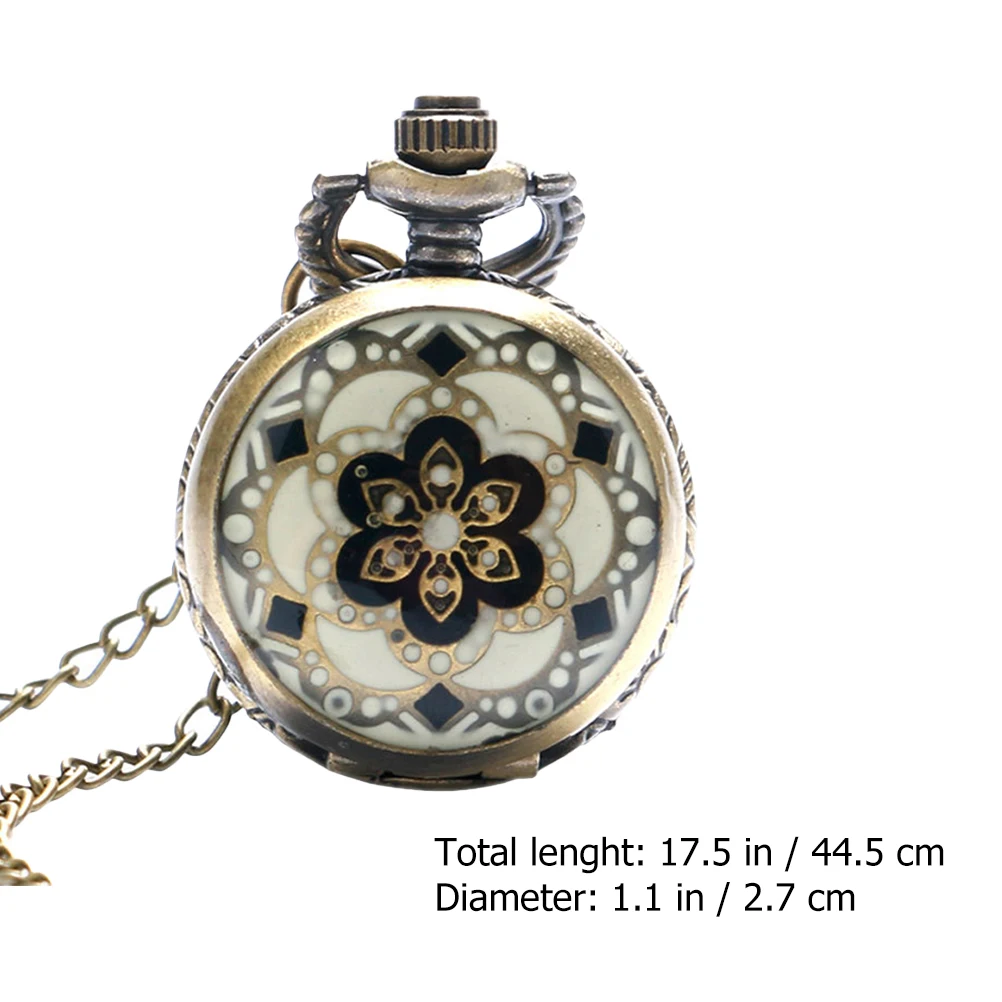 

Vintage Pocket Watch Lightweight Classic Women Mini Quartz Chain Retro Zinc Alloy Droplet Necklace Gift Portable Watches
