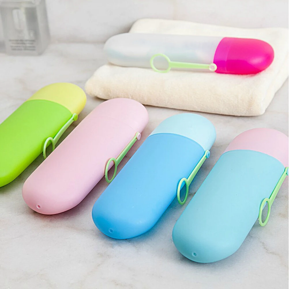 

Portable Toothbrush Box Toothpaste Holder Case Travel Pp Storage Odorless Eco Friendly Simple Pattern Attractive Home