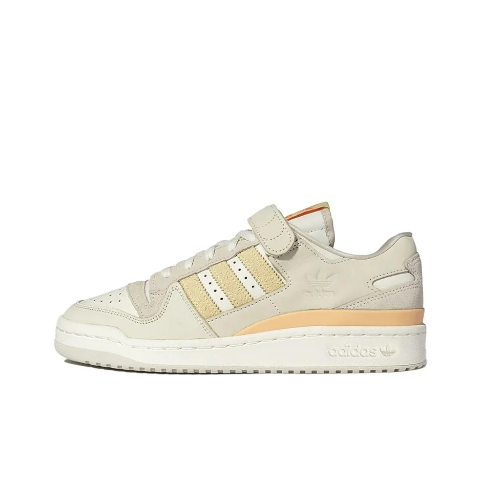 Adidas Originals FORUM Skateboard Shoes Unisex Low Top Dark Beige/Yellow HQ6332