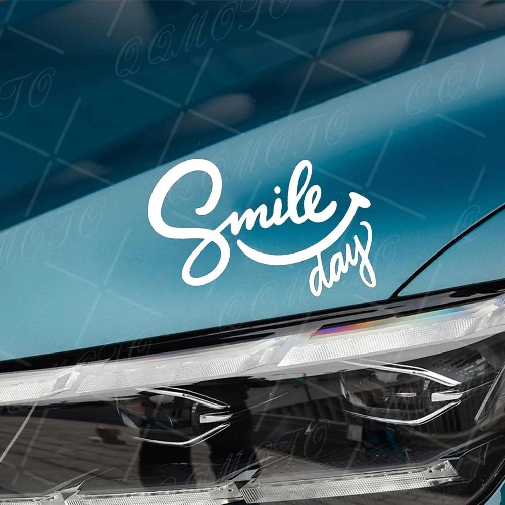 Smile Day Motorcycle Creative Sticker For PCX NMAX FORZA C400GT Racing Body Fuel Tank Car Triangle Window Door Decoration Decal