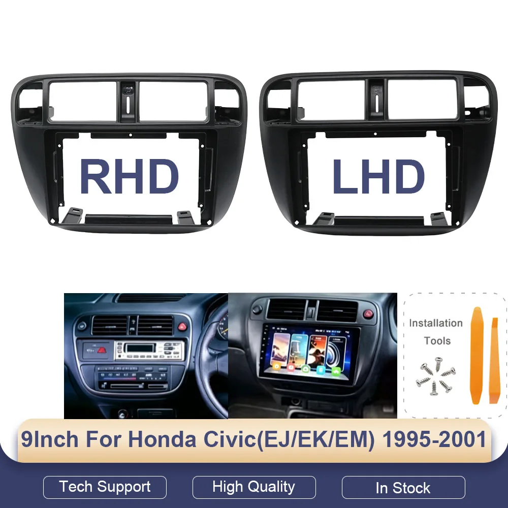 9 Inch Radio Dash Kit for Honda Civic 1995-2001 Fascia Panel Frame Bezel Trim Cover