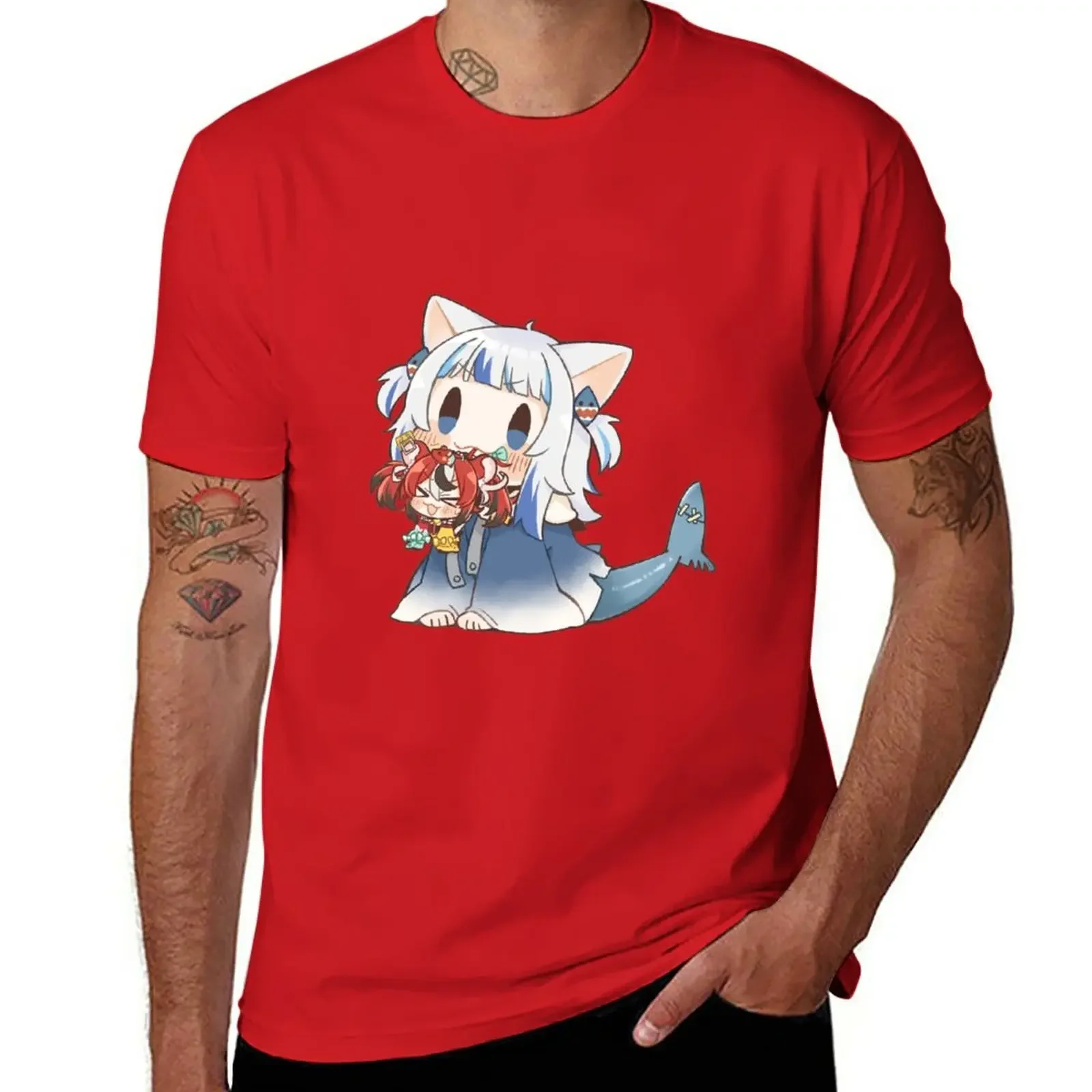 

New Gawr Gura and Hakos Baelz T-Shirt Oversized t-shirt Aesthetic clothing vintage t shirt mens graphic t-shirts hip hop