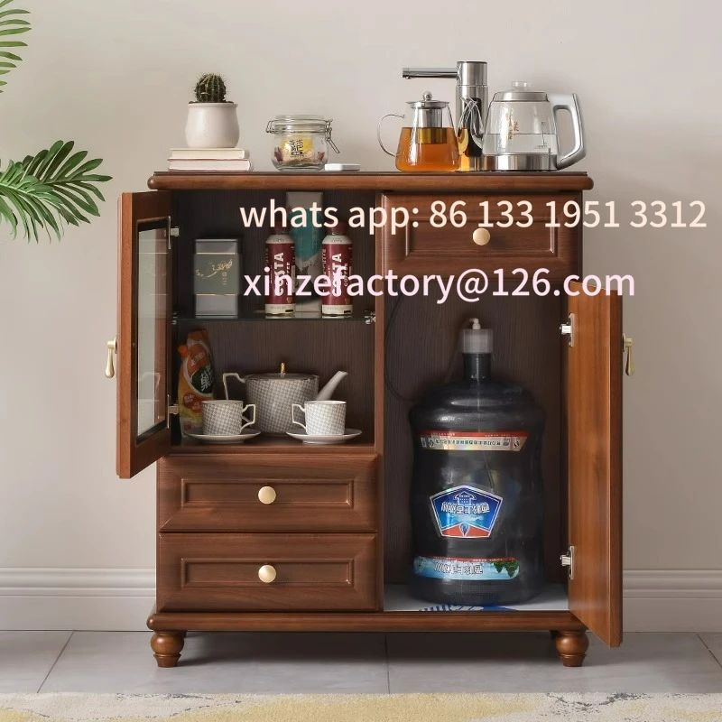 

Customizable solid wood tea bar machine household automatic integrated cabinet living room intelligent water dispenser
