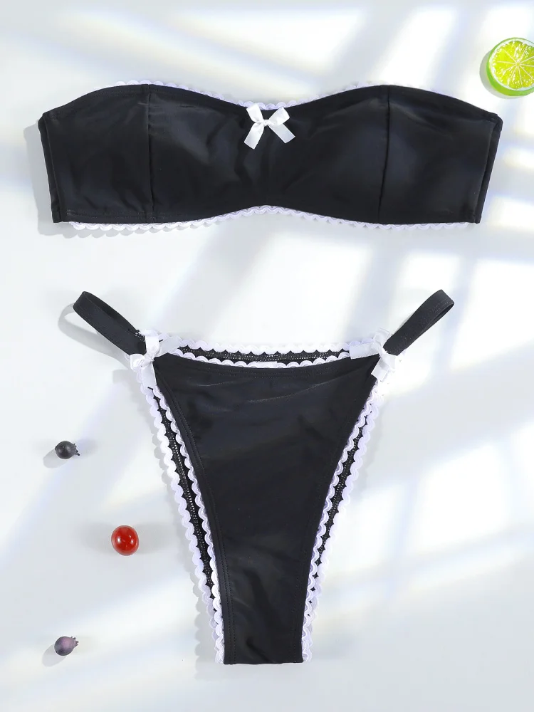 

Rinabe Bow Bikini Set For Women Swimwear 2 Piece Swimsuit Push Up Biquini Summer Bathing Suit Print Beachwear