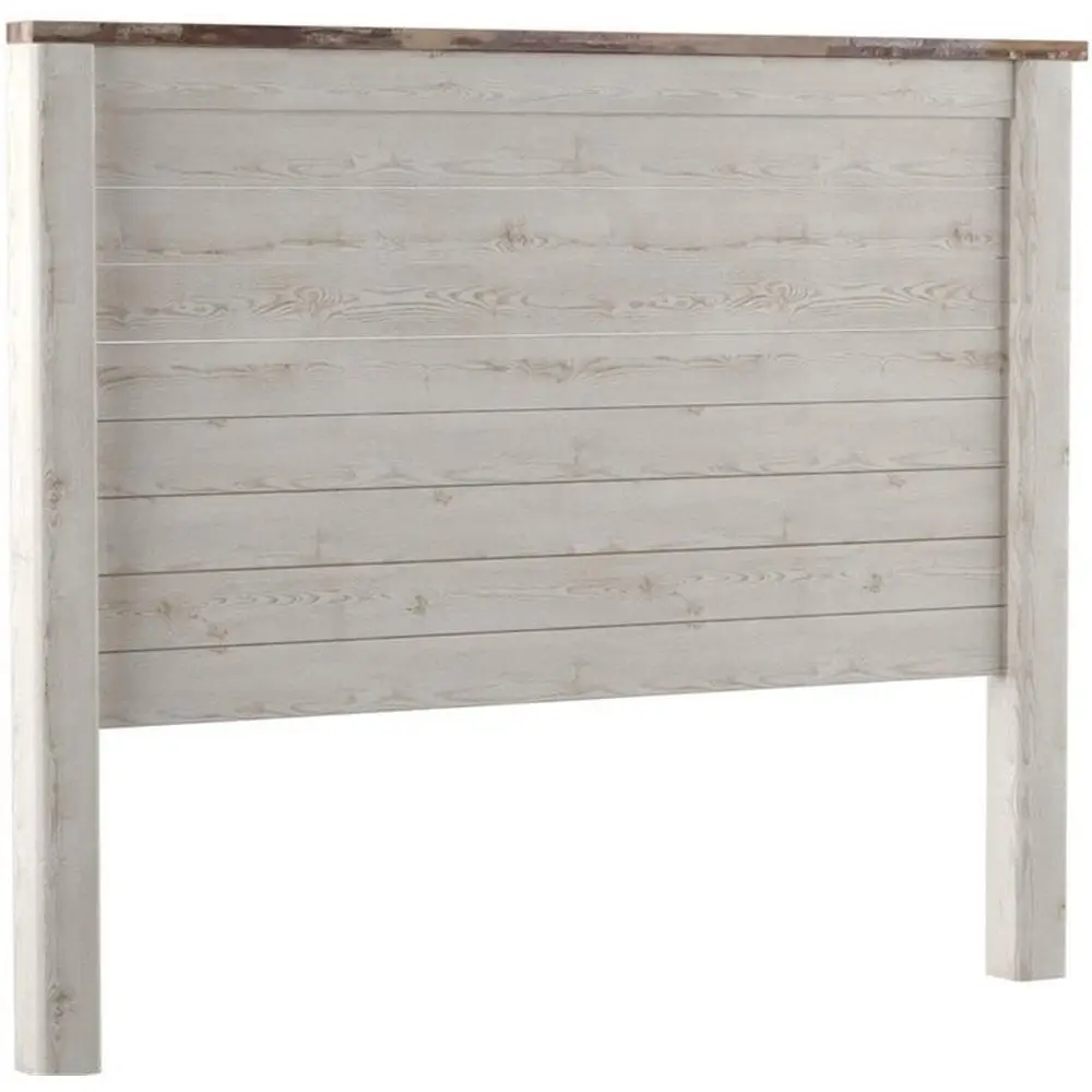 

Whitewashed Engineered Wood Panel Board, 64.41 Wide x 53.66 High, Rustic Beach Cottage Style Bedroom Decor