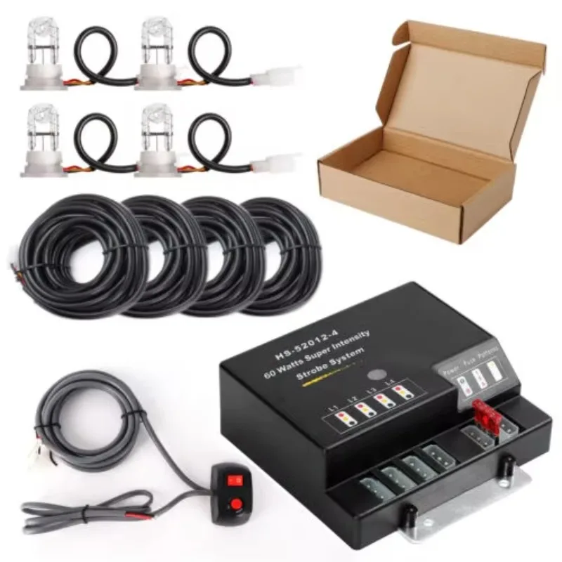 12V 4 HID Bulbs Hide a Way   Hazard hid Bulb   Strobe Light System