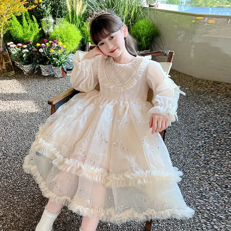 Dress for Girls Baby Retro Vestidos Birthday Girl's Party Dress Princess Evening Girl Dresses Performance Costumes Girls Dresses