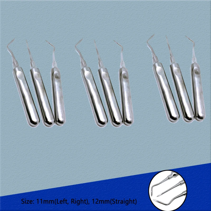 

3Pcs/set Dental Elevator Tools Teeth Extraction Tooth Extracting Forceps Stainless Steel Curved Root Lift Elevator