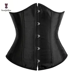 8 Colors Available Women Burlesques Gothic Gorset Plus Size Satin Underbust Corselet With G String Waist Training Corset28335#