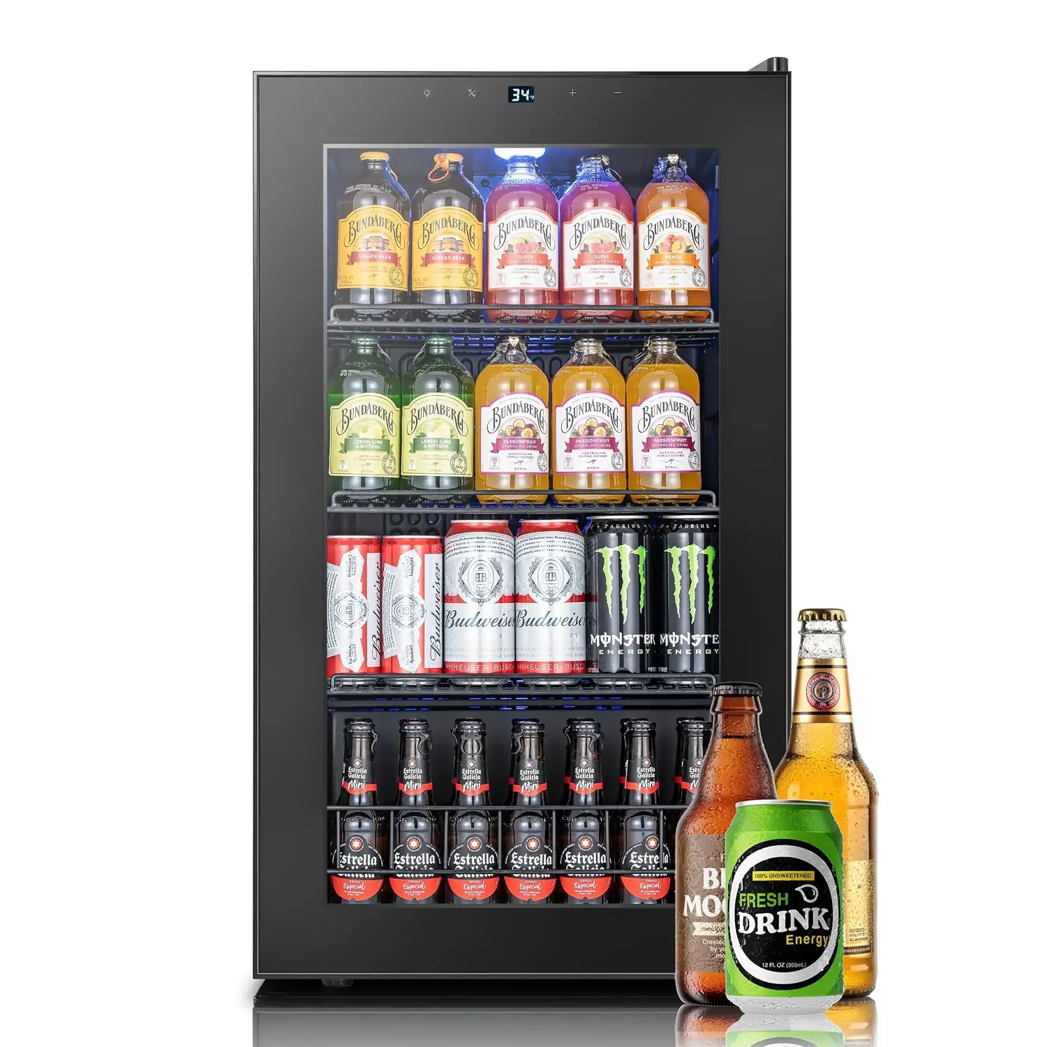 Beverage Refrigerator 130 Can Beer Fridge Glass Door Drink Cooler Customized