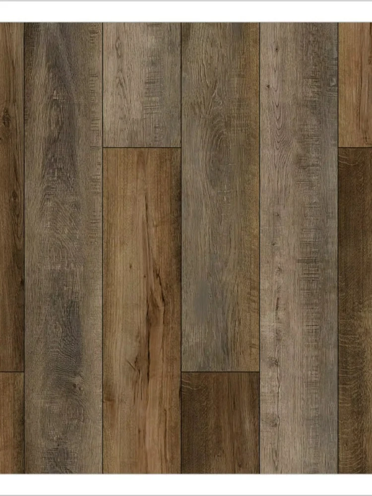 Versión personalizada Parquet interior Textura de madera Suelo de vinilo SPC Tableros de vinilo marrón