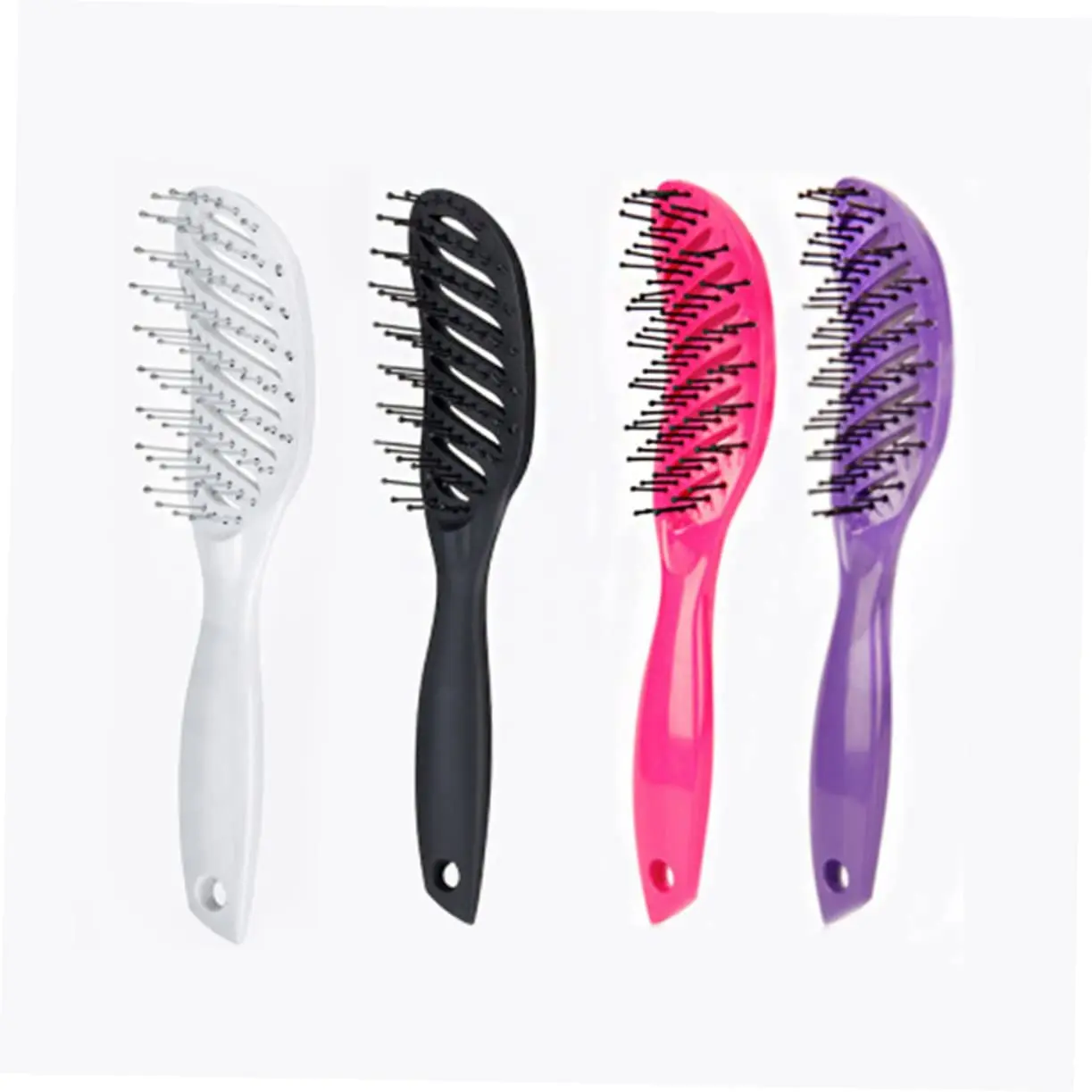 Fast Drying Hair Brush 9.25 Inch, Vented ABS Paddle, Curved Anti-Slip Handle, Creates Straight, Quiff, Wavy, Slicked Styles