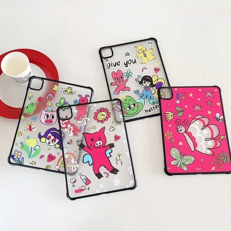 Cartoon fairy Acrylic iPad Cover for iPad Air 4 5 (10.9inch) Mini 6 iPad Pro 2020 2021 2022 (11inch 12.9inch) Protective Case