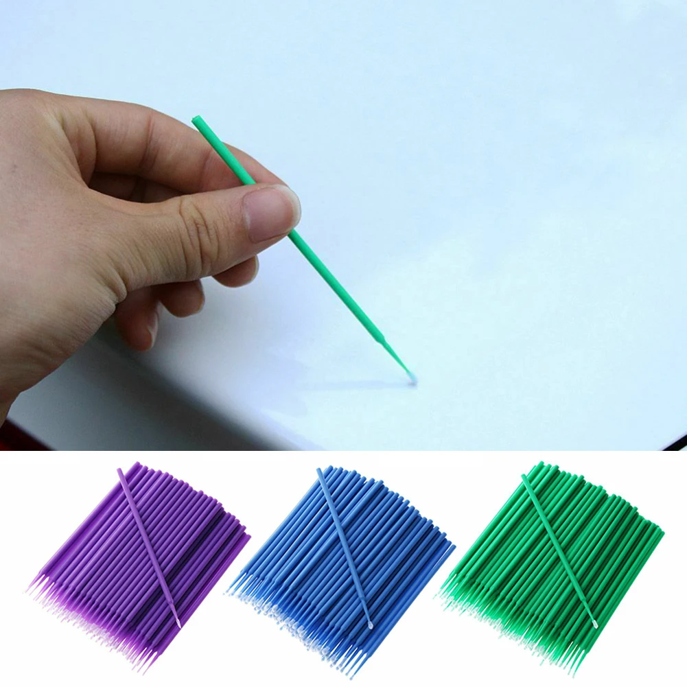 100pcs Paint Brushes Paint Touch-up Dentistry Pen Car ApplicatorSticks Once-only Use Automobile Pen Cleaning Paint Brushes