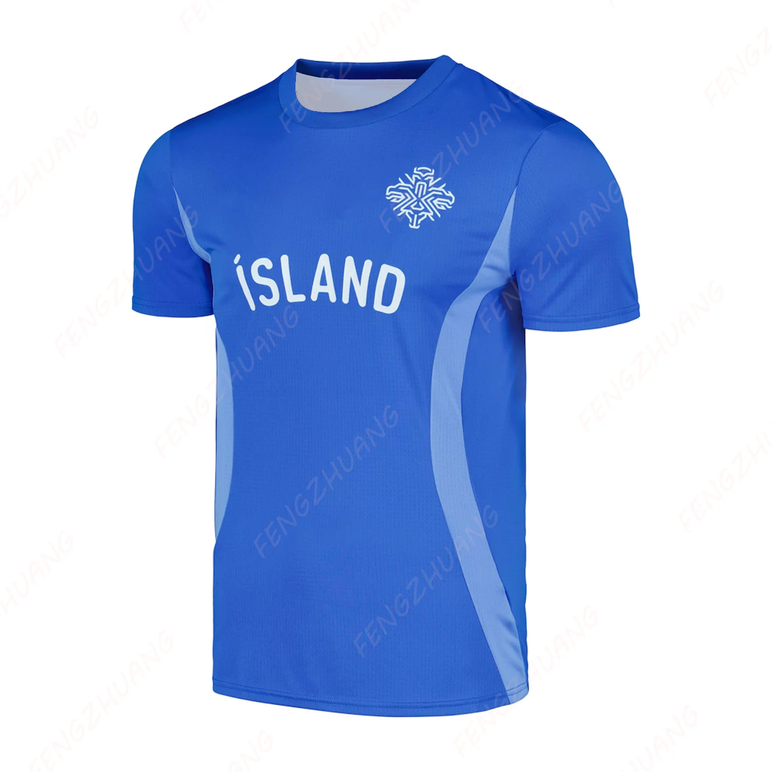 Equipe Nacional de Islandia 2024, camiseta de fútbol de secado rápido para exteriores, camiseta de ejercicio informal clásica de verano para adultos y niños