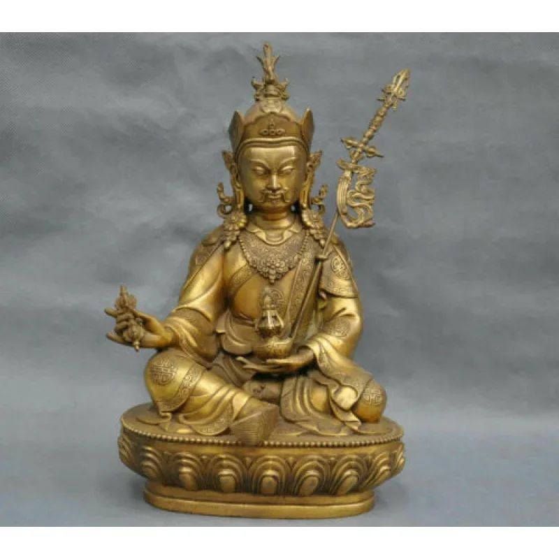 

12inch copper Lotus Born Guru Padmasambhava Buddha Statue Rinpoche Orgyen menla