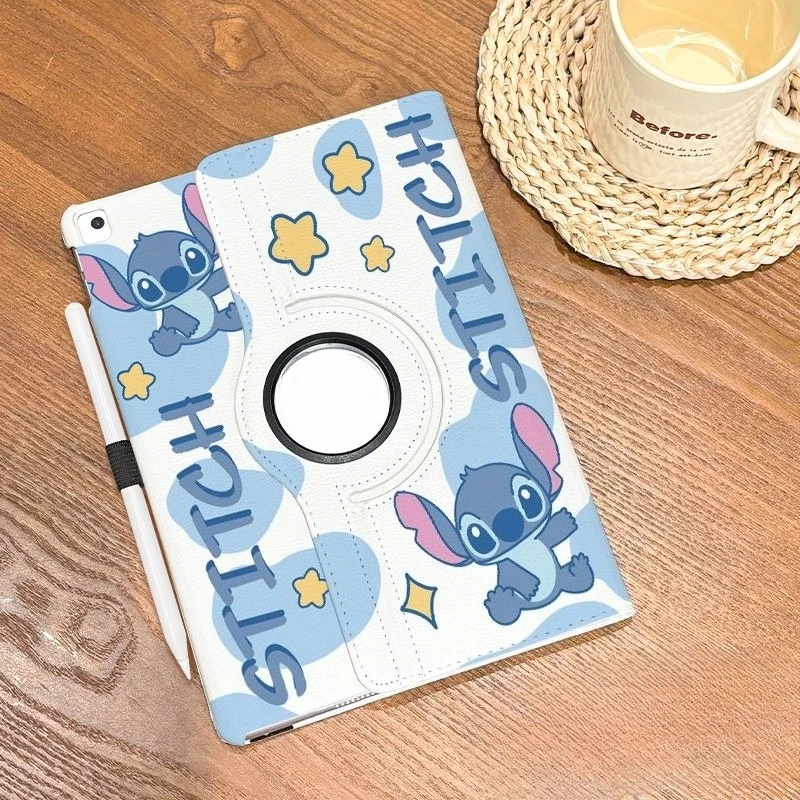 حافظة حماية لجهاز ipad11 بنمط الرسوم المتحركة Lilo & Stitch حافظة جلدية دوارة جديدة Stilt air765 pro 11 بوصة قابلة للطي من الجيل 9/10