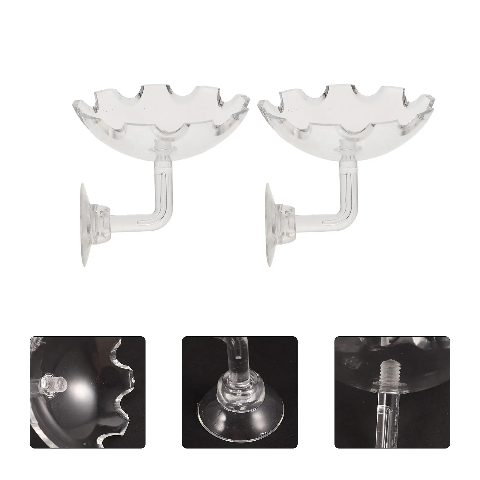 

2 Pcs Circular Dish for Feeding Cup Aquarium Shrimp Feeder Bowl Accessories Acrylic
