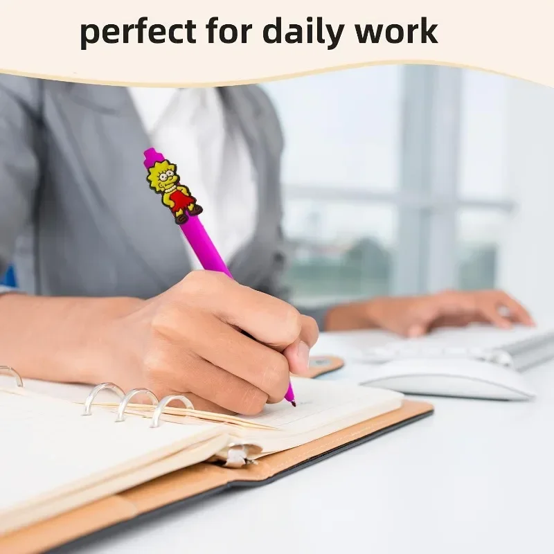 4 قطعة/المجموعة سمبسنز قلم محايد اللون لطيف الكرتون الأزياء الملونة القلم بار أنيمي الإبداعية ثلاثي الأبعاد دفع عمل القلم هدية