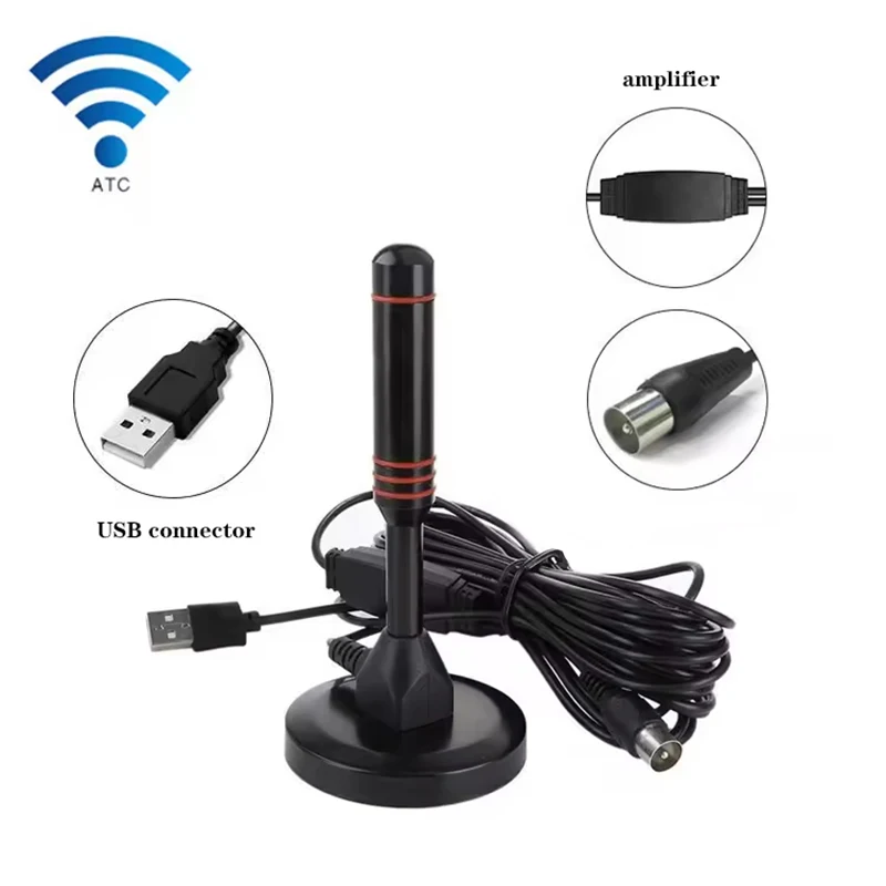 TV Antenna Protable Indoor 4K Digital TV Antenna Indoor Indoor Outdoor Ultra HD Indoor Amplified Antenna Magnetic Base 200 Miles