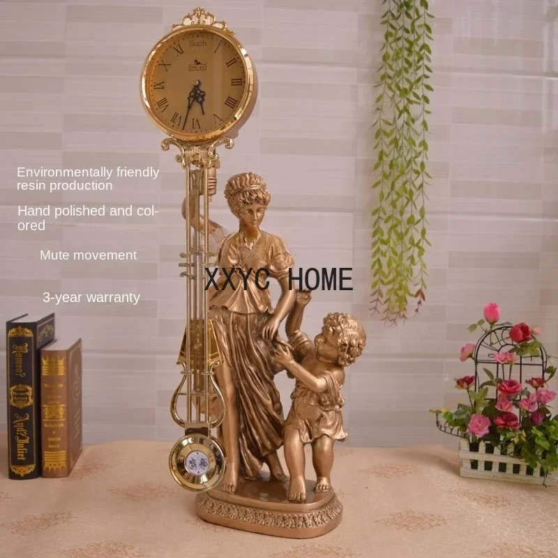 Маятник для матери и ребенка, глубокое украшение для любви, стоячие часы для дедушки, немые художественные настольные часы, большие богини