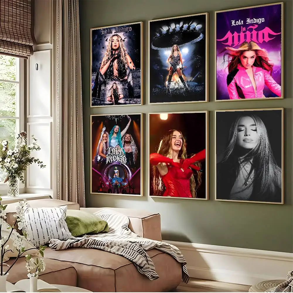 ملصق مغني الموسيقى L-lola النيلي بتصميم فني ديكور جداري ممتاز لغرفة النوم وغرفة المعيشة والمنزل هدية جمالية