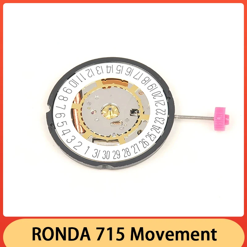 RONDA-reloj de cuarzo con fecha de movimiento, piezas de movimiento de reloj, calidad estable, precio al por mayor, 715 A 3/6, nuevo, importado suizo