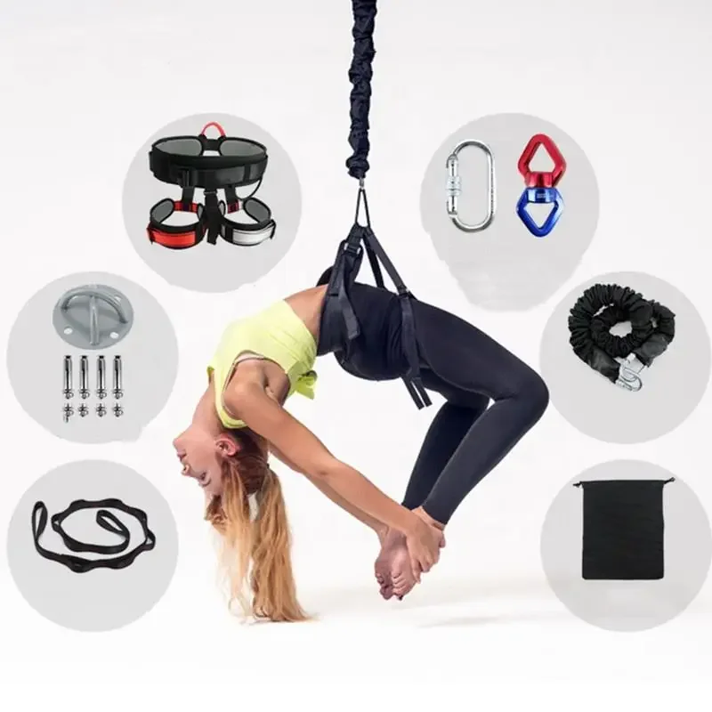 Retractable Anti Gravity Air Flying Yoga Swing Hammock Bungee Dance Flying Suspension Rope