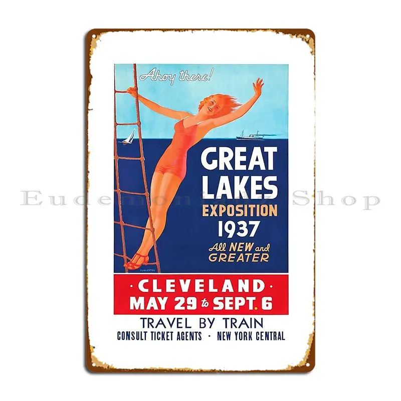 1937 Great Lakes Exposition Advertising Poster Metal Plaque Poster Pub Plates Classic Cinema Cinema Design Tin Sign Poster