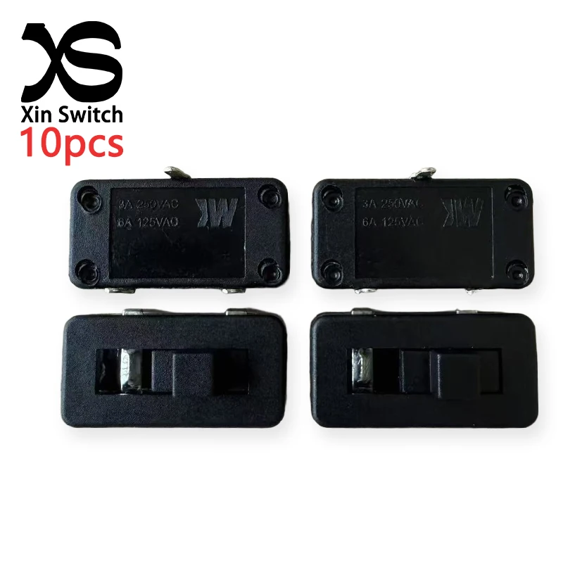 10PCS SS12J01 2-Position 3-Pin Toggle Switch Black Shell 19.8*10*6.2H 3A 250VAC/6A 125VAC High Current 5mm Sliding Stroke Switch