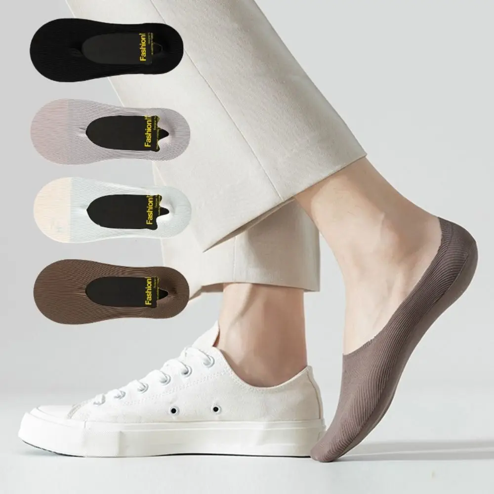 Kaus kaki Anti selip untuk pria, kaus kaki perahu nyaman Anti selip, kaus kaki tidak terlihat berbentuk tabung rendah untuk musim panas