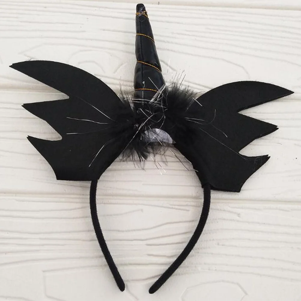 

Bat Unicorn Headband Halloween Costume Accessory Creative Non Woven Fabric Party Decor for Kids Adults Masquerade Carnival Fancy