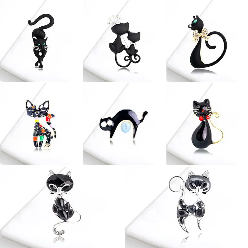 New Creative Design Wild Cat Animal Brooch Simple and Versatile Dripping Oil Enamel Pins Clothing Accessories for Unisex