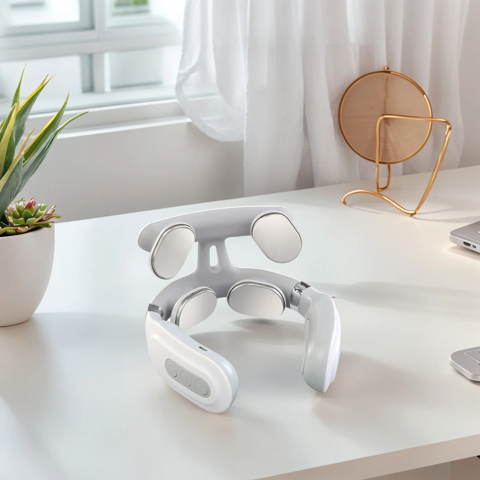 

4-head Neck Massager USB Rechargeable Electric Neck Massager with Heat Gift for Men & Women