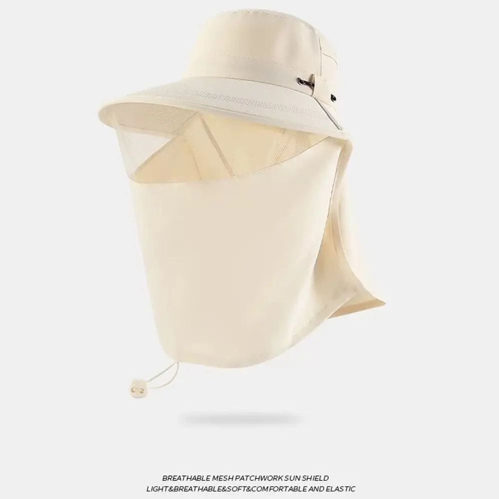 Quick Drying Sun Protection Hat Adjustable Neck Guard Women Fisherman Hat Face Protector Breathable Summer Sunscreen Cap Working