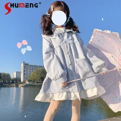 Japanese Style Soft Girl Lolita All-Matching Cotton-Padded Jacket Fleece-lined Thickened Small Furry Overcoat Coat Winter Parkas