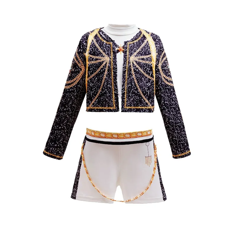 Kids Girl Kpop Stage Performance Costume Hip Hop Outfit Performance 3Pcs Girls Movie Role-playing Costume Outfits
