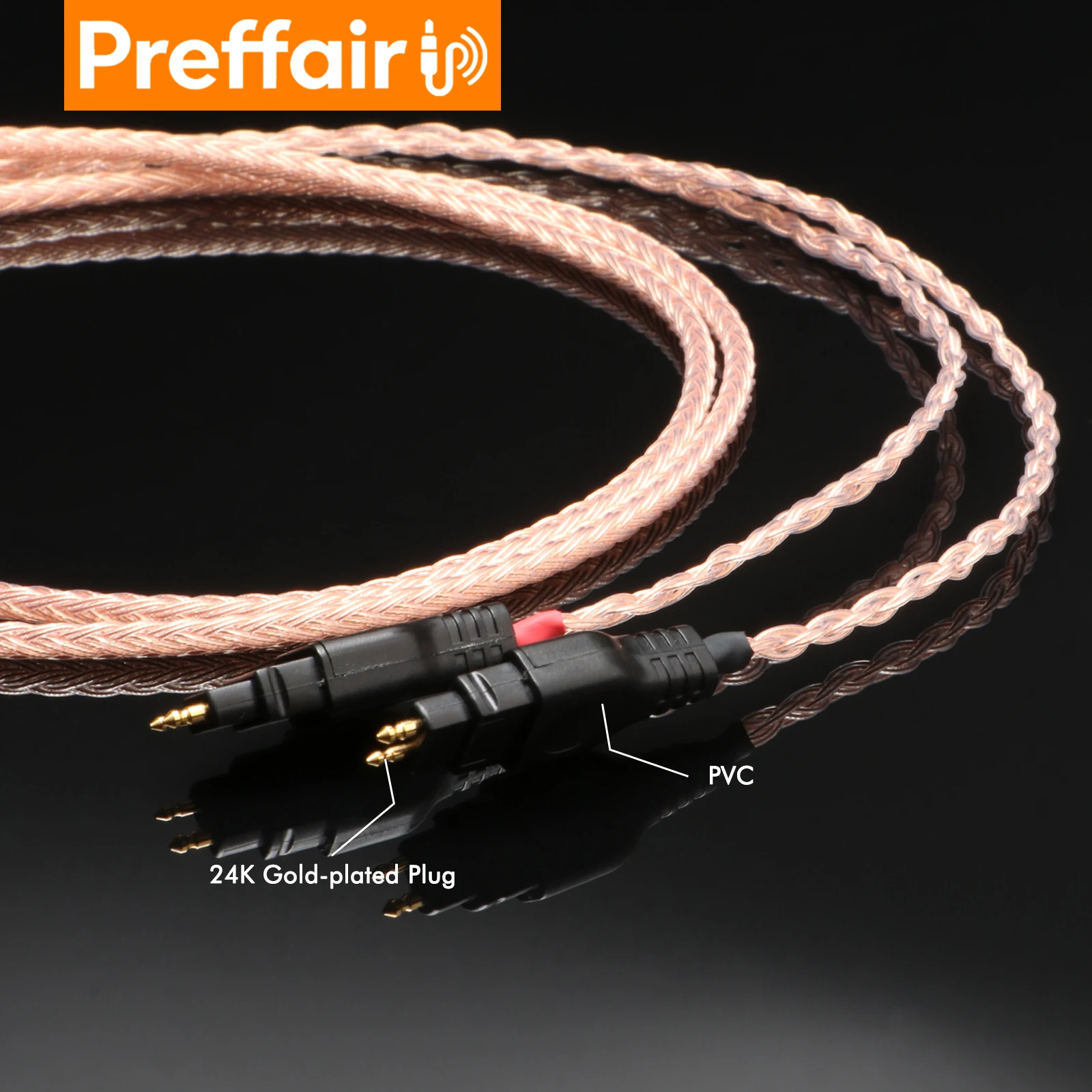 Preffair Hi-End 7N OCC Headphone Upgrade Cable 2.5 3.4 4.4mm 4pin XLR Gold plated plug Audio Cable For HD650