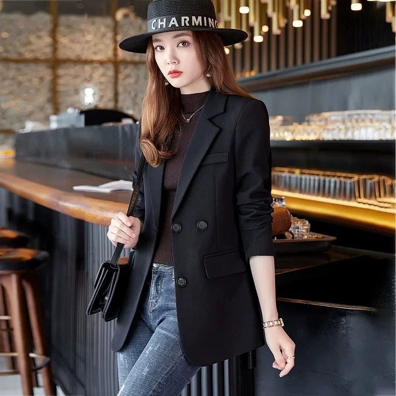 

Winter Women's Mid-Length Jaet Quilted Polyester Fiber Suit Sle Coat Korean Version Ele Aosphere