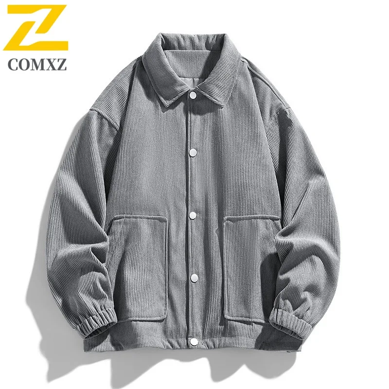 

COMXZ 2025 Men Women Couple Corduroy Jacket Spring Autumn Trendy Casual Hong Kong Style Lightweight Coat