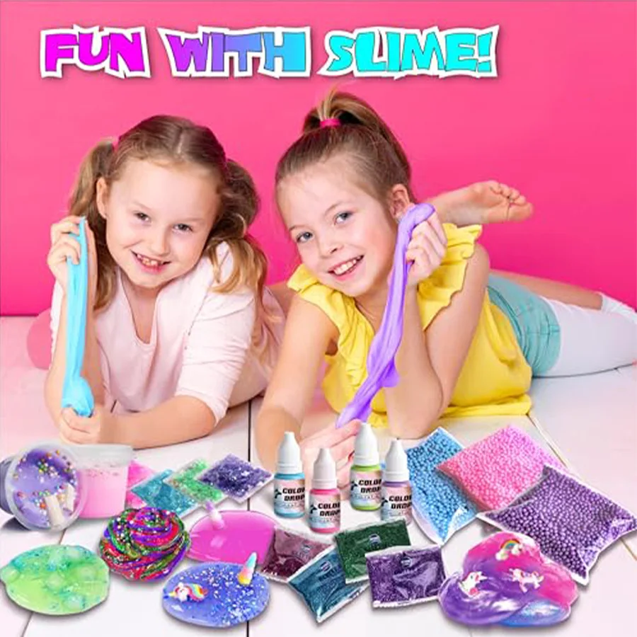 

Unicorn Crystal Slime DIY Making Kit, Stress Relief Toy for Kids, Birthday Party & Family Activity Gift