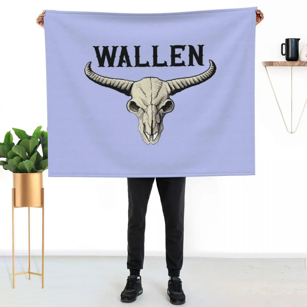 Bullhead Western Country Music Classic Throw Blanket For Sofa Thin Blankets For Sofas manga bed plaid Sofas Flannel Blankets