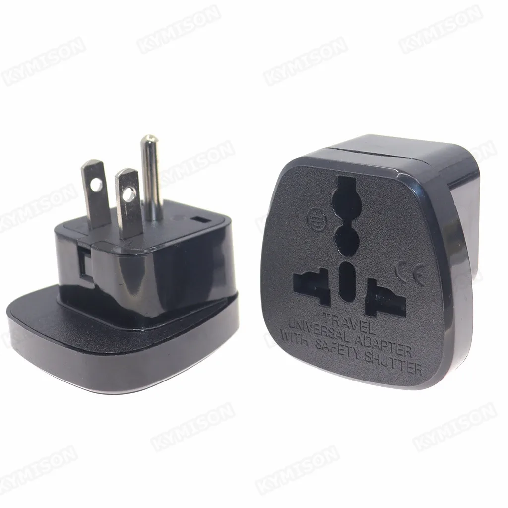 Universal American AU EU UK swiss italy to US travel adapter plug Japan Canada Thailand Electrical power convert plug Type B