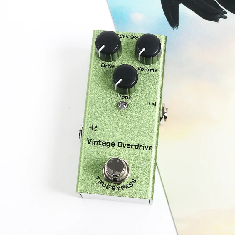 Vintage Overdrive Pedal Guitar Effect Pedal True Bypass Aluminum Shell Guitar Effect DC9V Single Mini Guitar Pedal