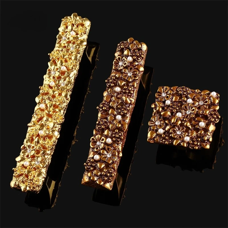 European Gold Furniture Handle Solid Cabinet Pulls Drawer Knobs American Kitchen Door Cupboard Handle Modern Furniture Hardware