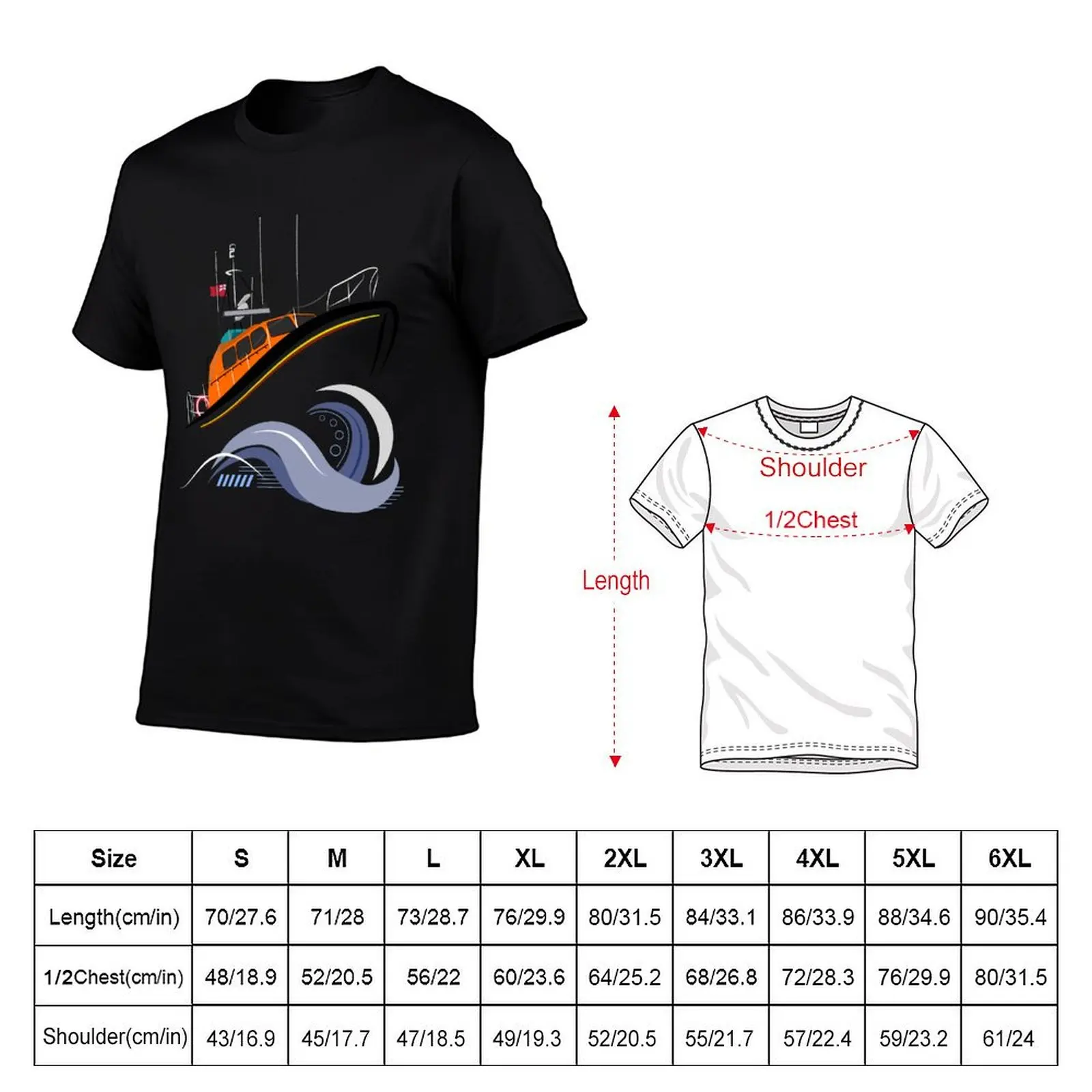 RNLI Lifeboat In Rough Seas T-Shirt men t shirt cotton 100% essential t shirt T-Shirt