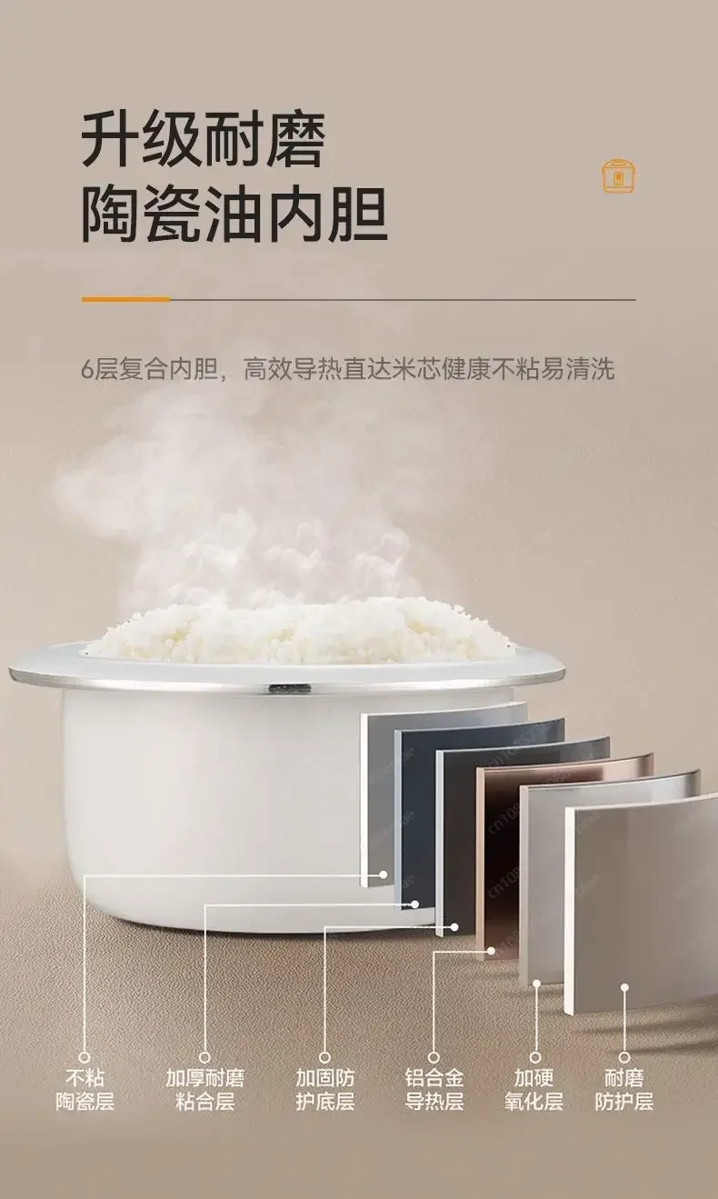 Y YRice طباخ منزلي قديم الطراز وعاء طبخ الأرز الكهربائي بطانة زيت السيراميك 3-4-5 #6